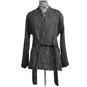 Point Sur J Crew Wrap Donegal Tweed Gray Coat Blazer
